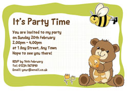 teddy bear and bee invitations