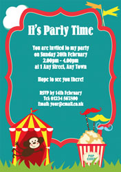 monkey and popcorn invitations