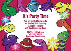 happy snakes party invitations