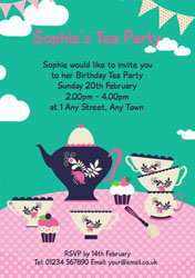 pink tablecloth tea invitations