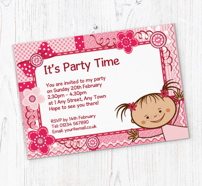 flowers and buttons invitations