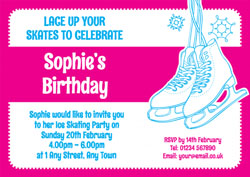 pink ice skating invitations