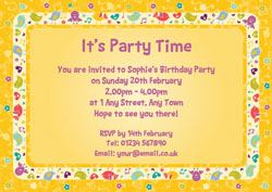 yellow birds border invitations