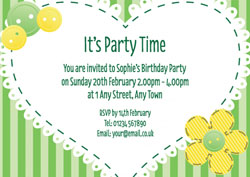 white heart party invitations