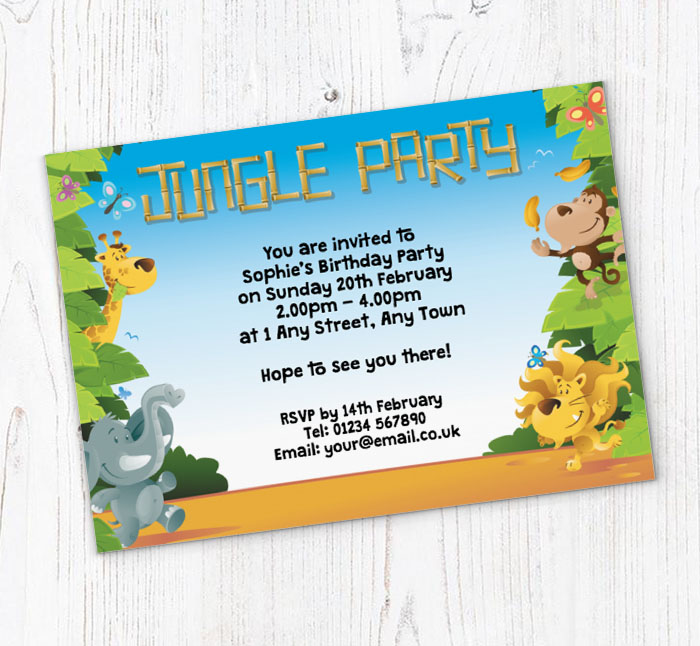 jungle party invitations