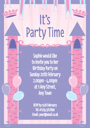 fairytale castle party invitations