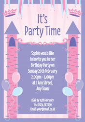 fairytale castle party invitations