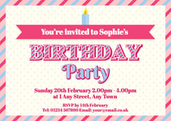 pink and blue party invitations