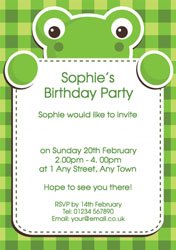 green frog party invitations