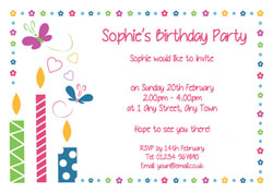 butterfly candles party invitations
