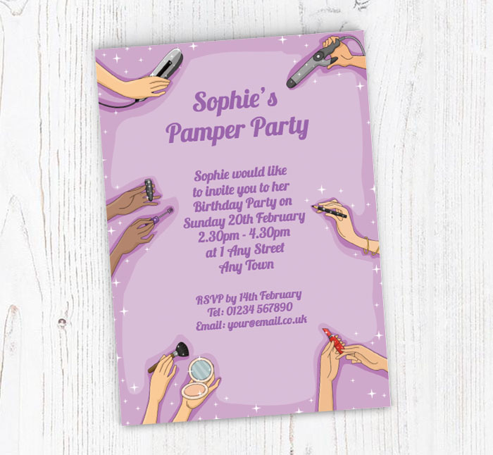 pampering hands invitations