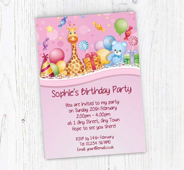 balloons and gifts invitations