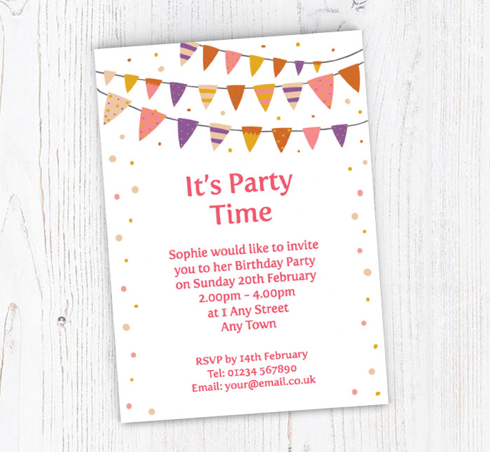 party bunting invitations
