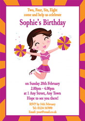 cheerleader party invitations