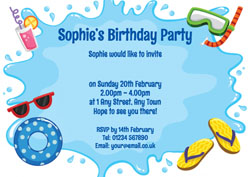 swimming splash invitations