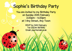 ladybirds party invitations