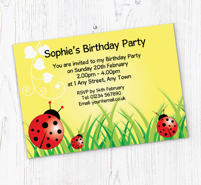 ladybirds party invitations