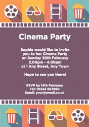 cinema icons party invitations