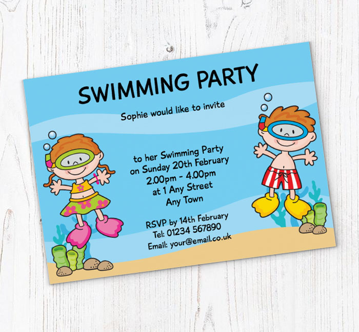 snorkeling children invitations