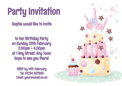 sweet birthday cake invitations