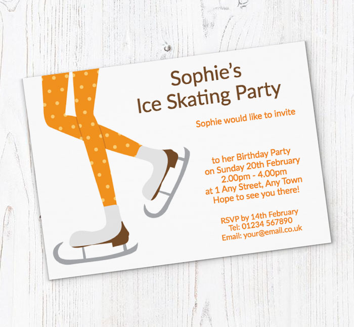 ice skating legs invitations