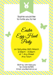 yellow easter egg invitations