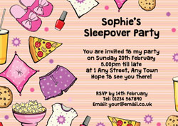 pink sleepover invitations
