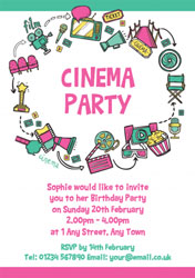 movie icons party invitations