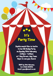 circus party invitations