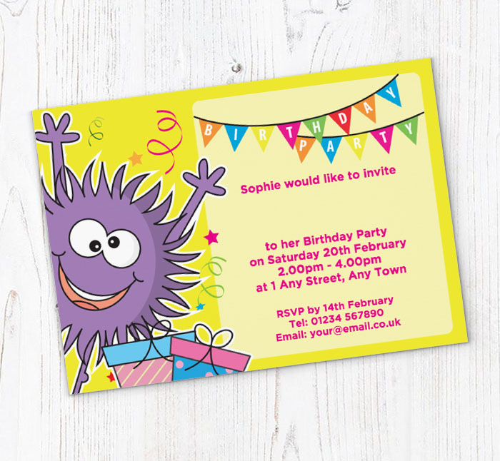 happy monster invitations