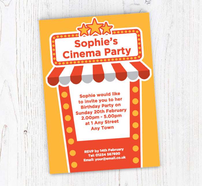 cinema booth party invitations