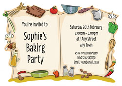 recipe book party invitations