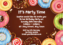 lots of donuts party invitations