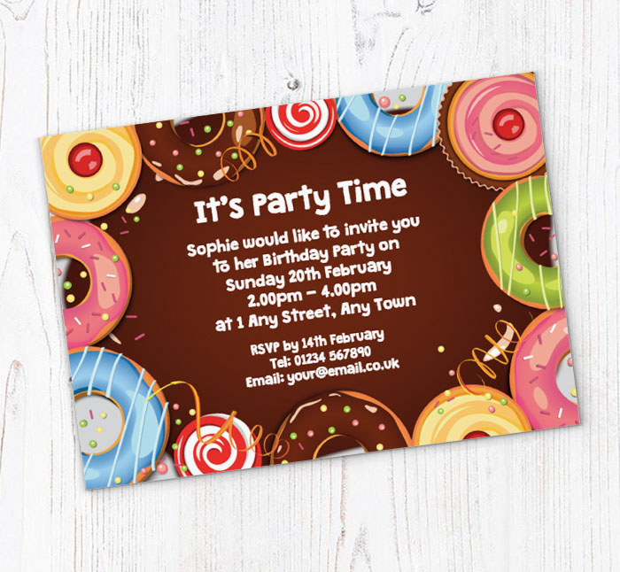 lots of donuts party invitations