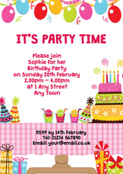 birthday party table invitations