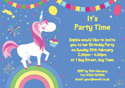 unicorn party invitations