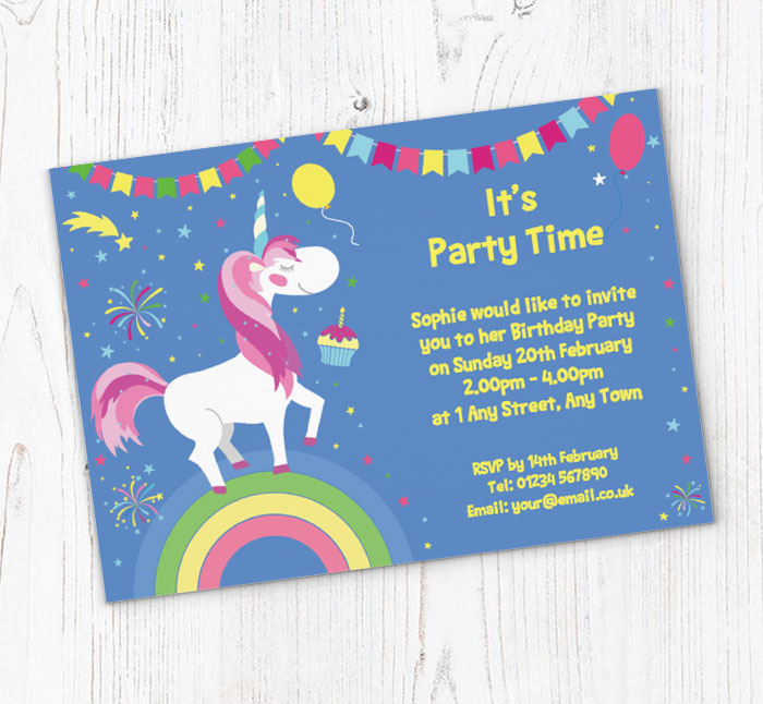 unicorn party invitations