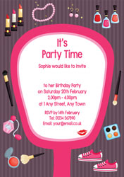 pink mirror party invitations