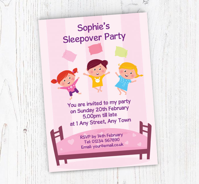 slumber party invitations