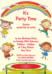 children jumping invitations