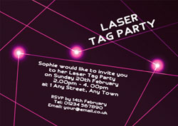 girls laser quest invitations
