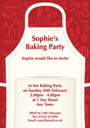 baking apron party invitations