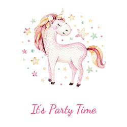 watercolour unicorn party invitations