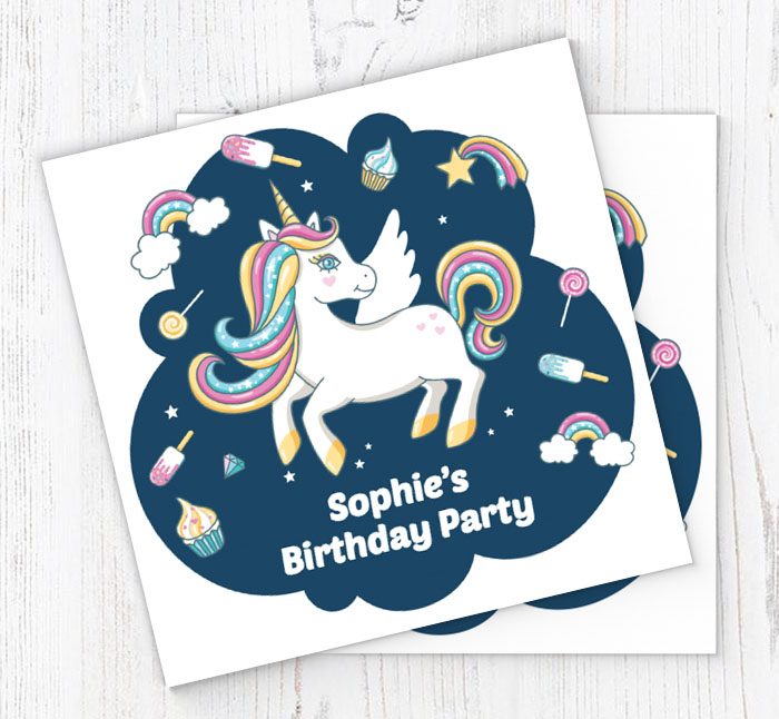 sweet unicorn party invitations