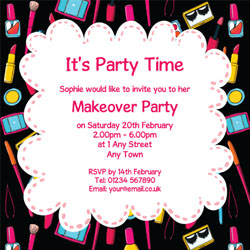 girls makeover party invitations