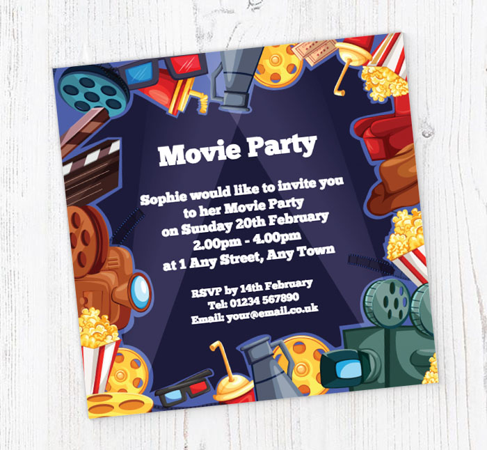 movie night party invitations