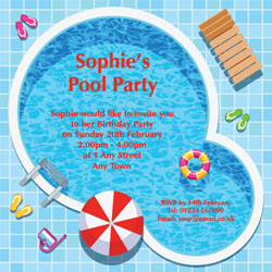 swimming pool party invitations