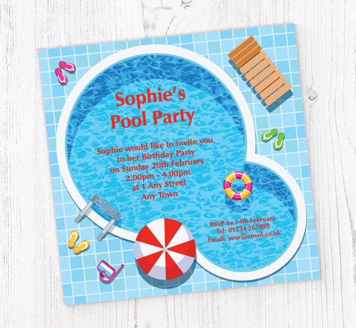 swimming pool party invitations