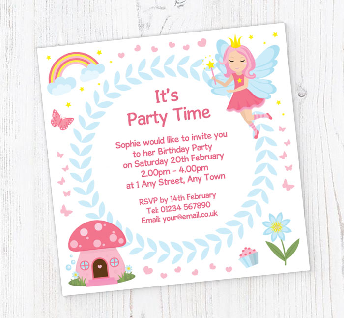 fairy dreams party invitations