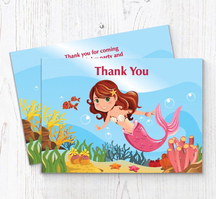 mermaid thank you cards